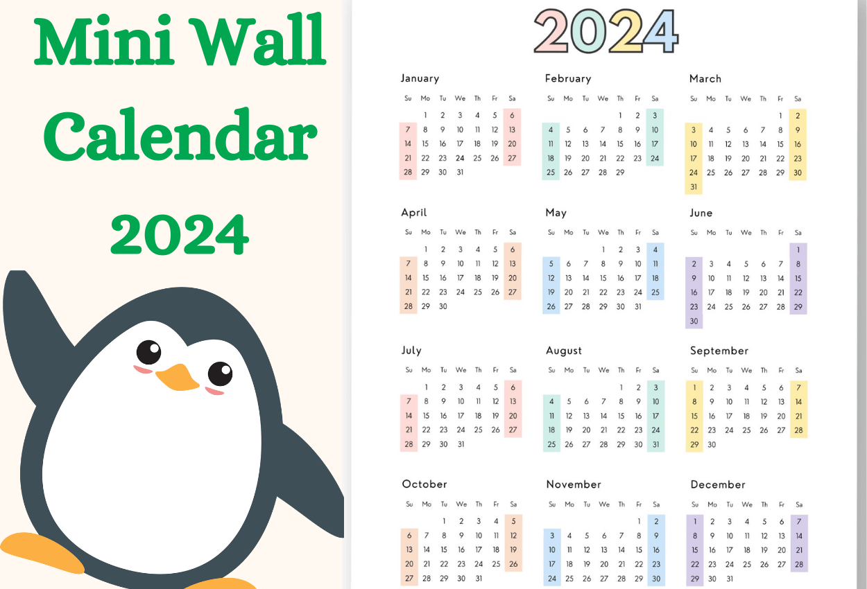 mini wall calendar 2024