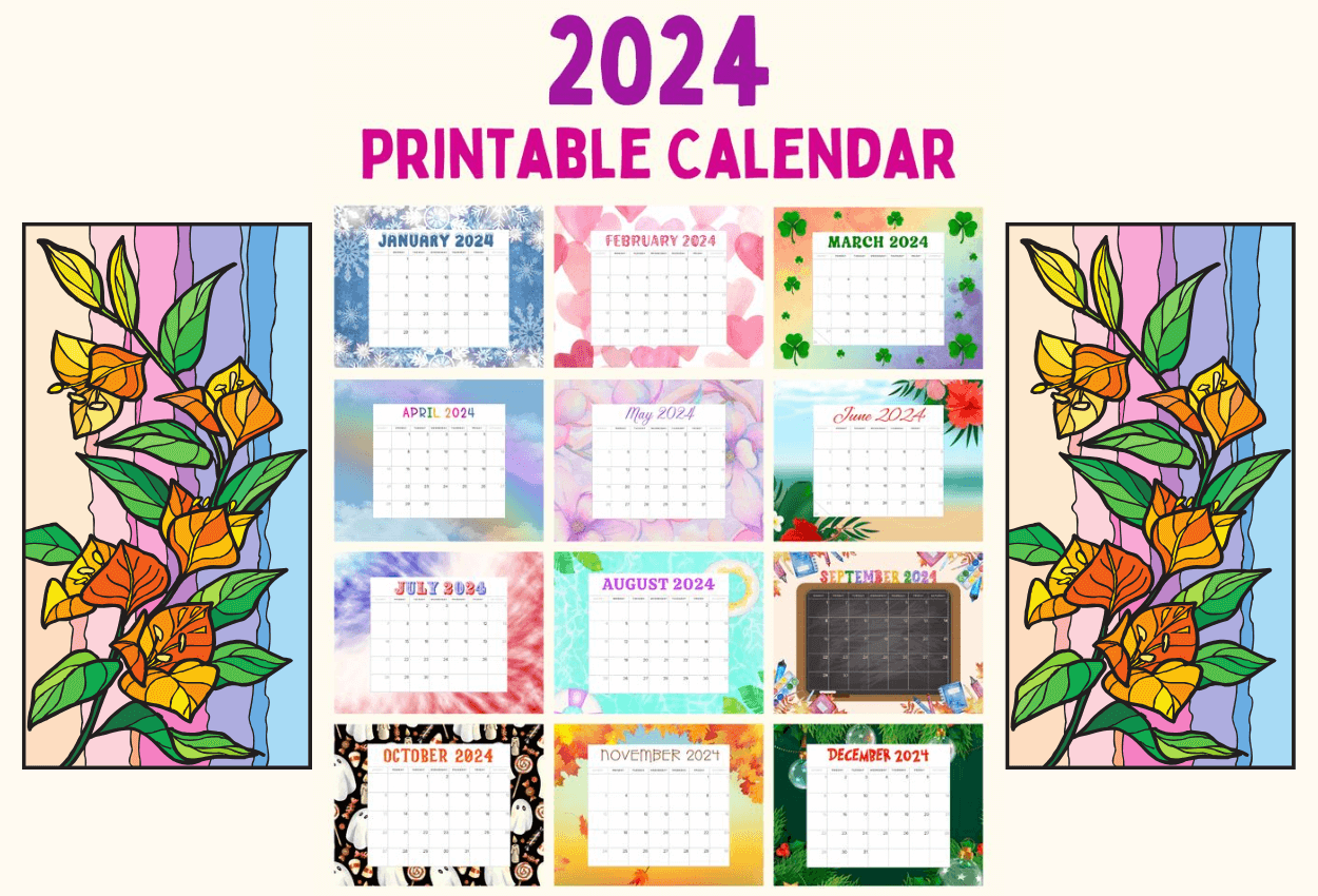 monthly wall calendar 2024