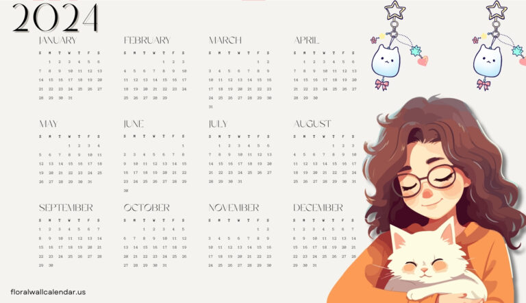 Free Printable 2024 Cat Calendar – 17+ Super Cute Designs