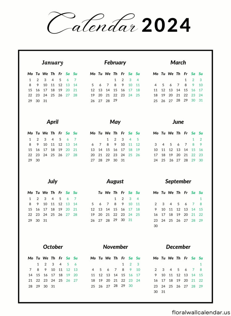 25+ Printable 2024 Yearly Calendar Templates - free Download