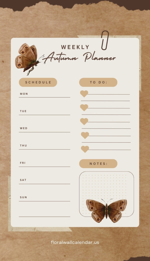 Autumn Weekly Planner Printable