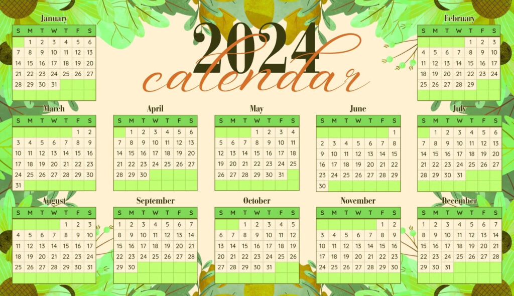 Floral 2024 Calendar Template