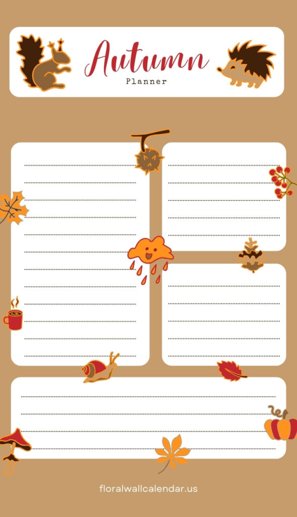 Printable Cute Autumn Planner 2024