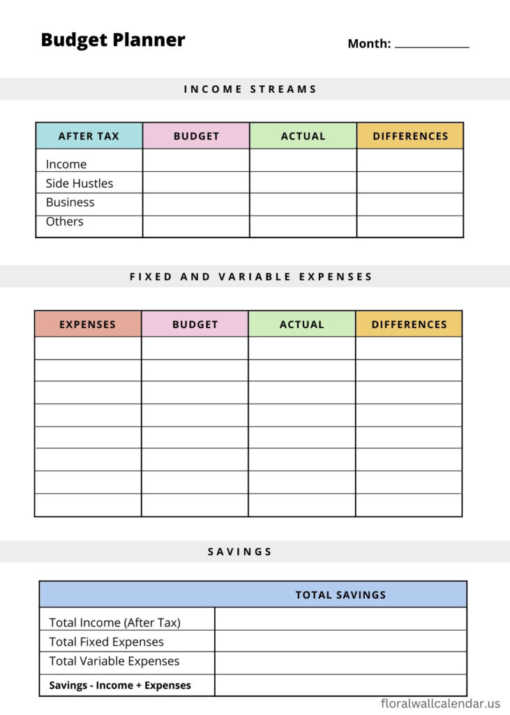 Budget Planner Free Printable