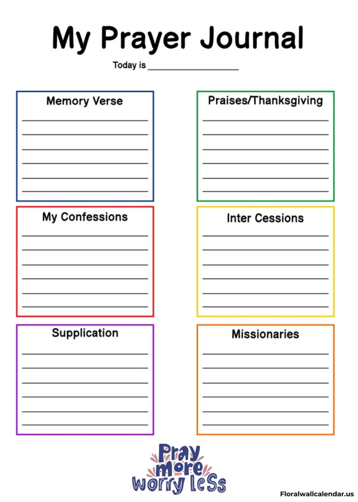 Children's Prayer Journal Template