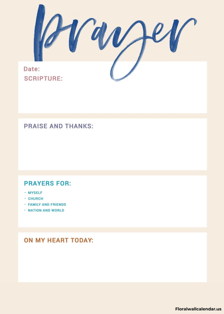 Free Printable Prayer Journal Template