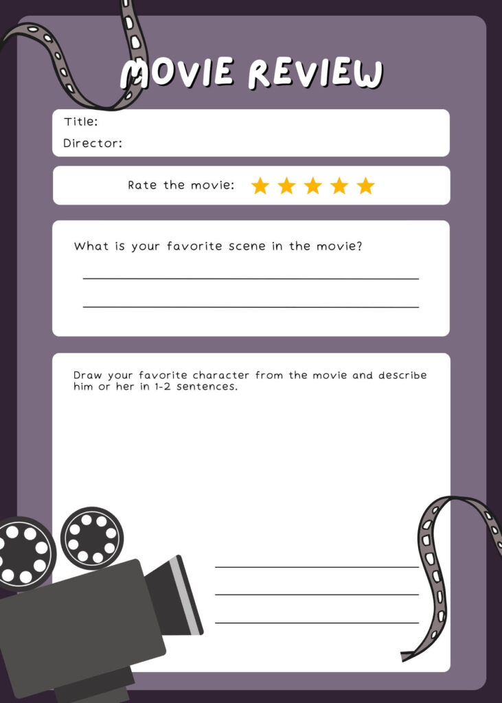 Movies Bullet Journal Pages Template