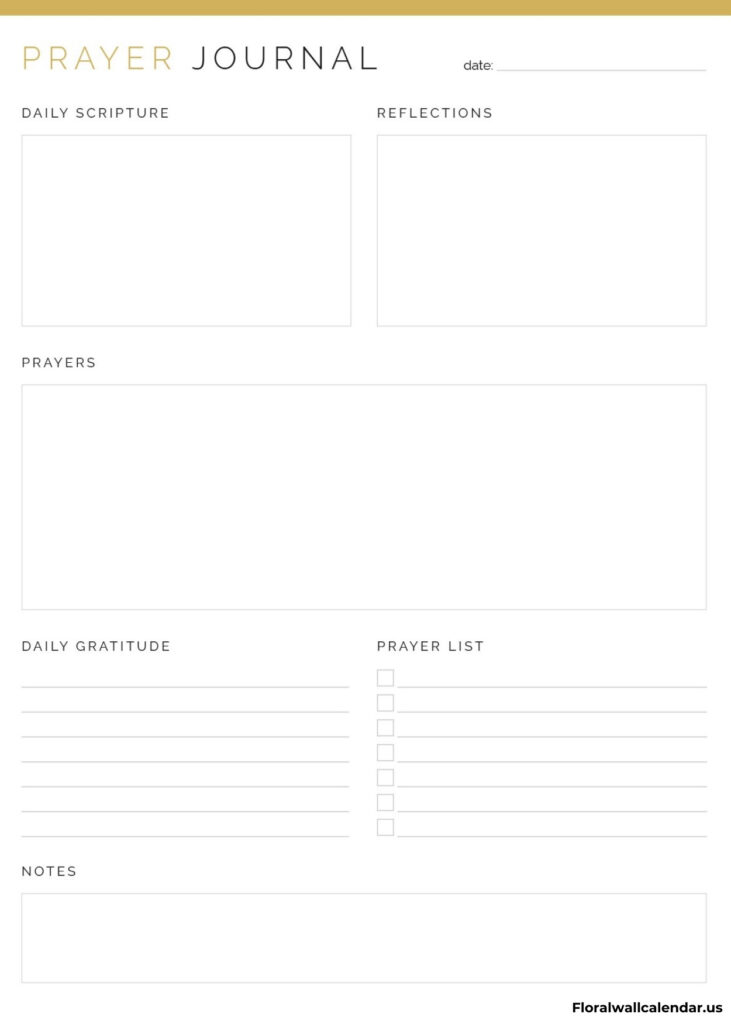 Personal Prayer Journal Template