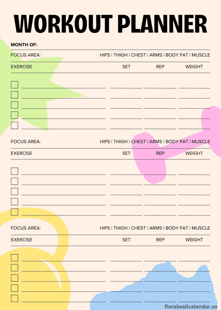 Printable Workout Planner