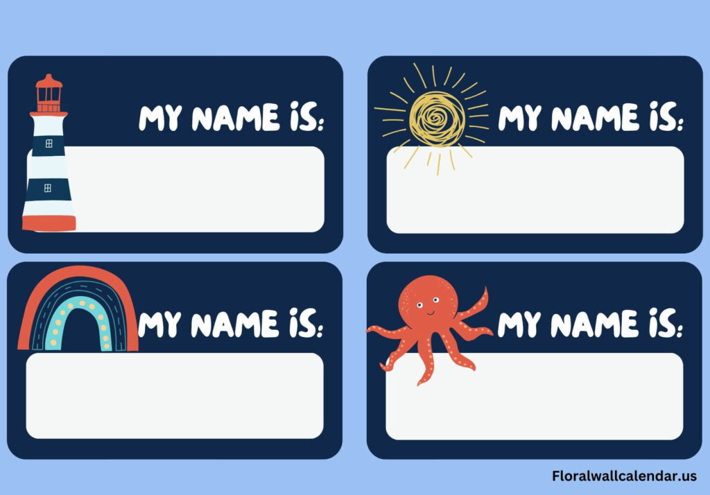 Printable school label stickers word