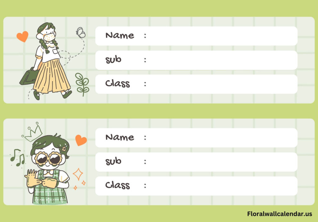 School Label Stickers Free Template