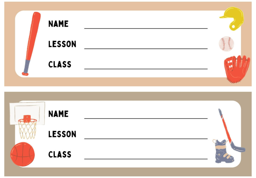 School Notebook Labels Templates