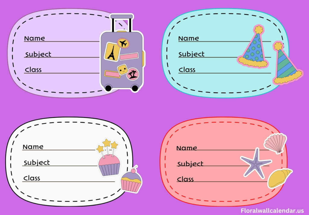 School Notebook Labels Templates Design