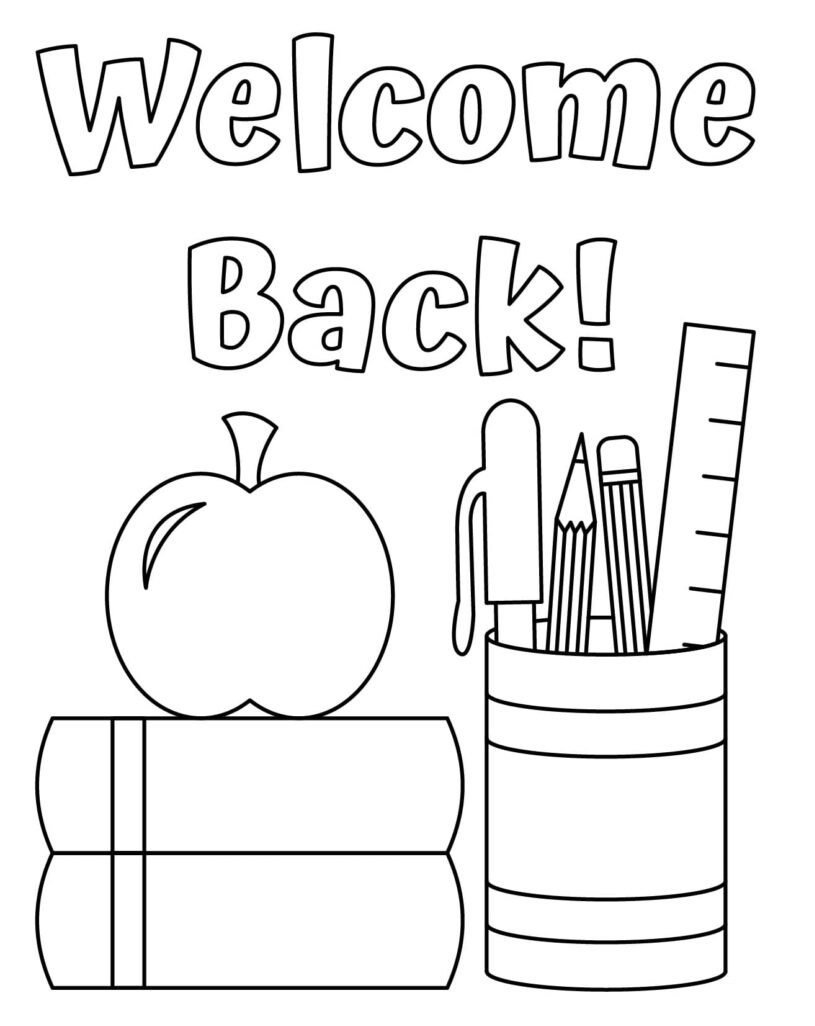 Back to school coloring pages PDF