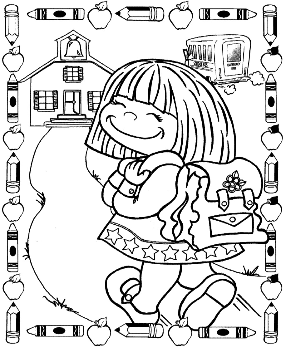 Back to school coloring pages for kids