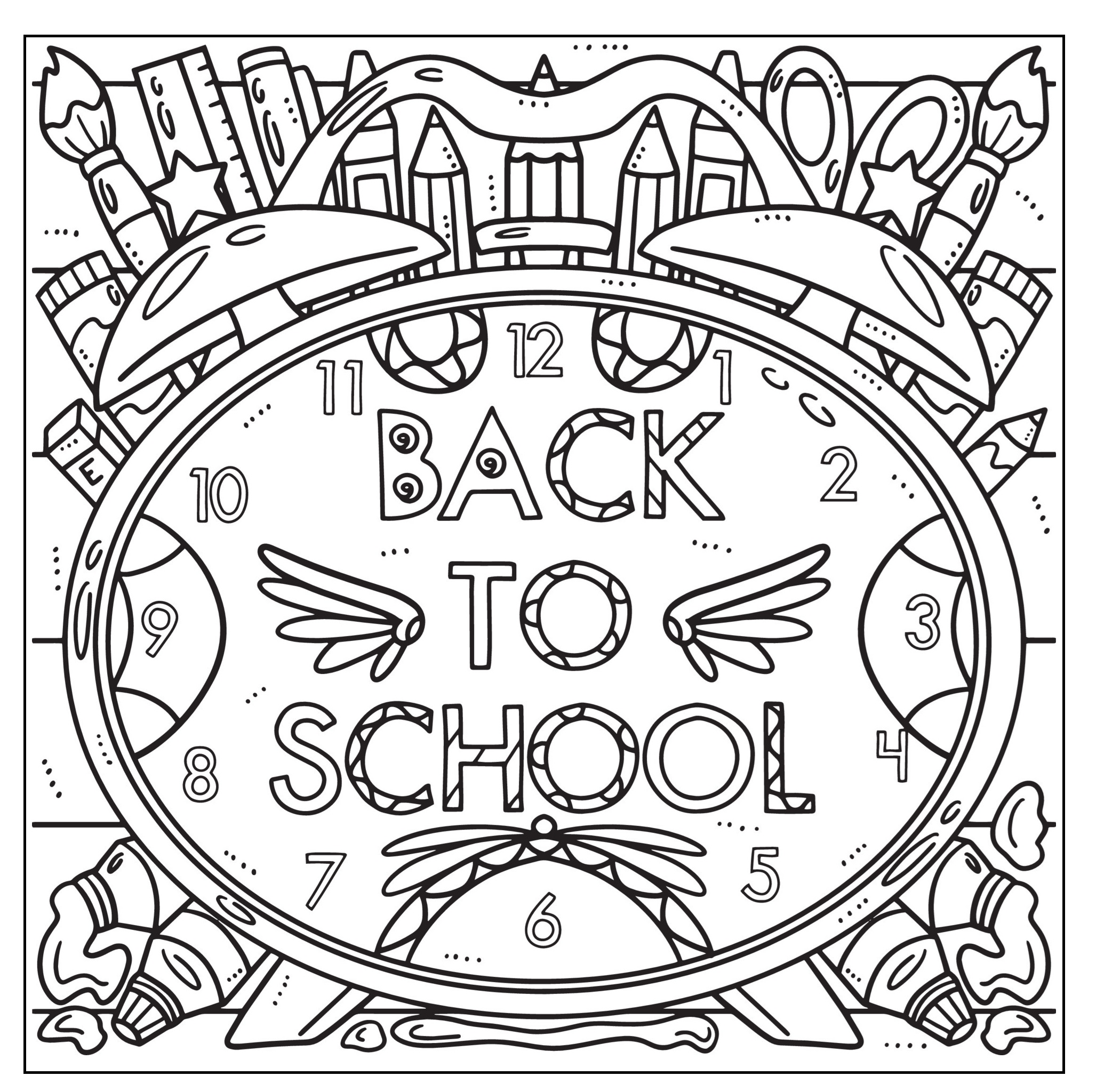 Back to school coloring pages free