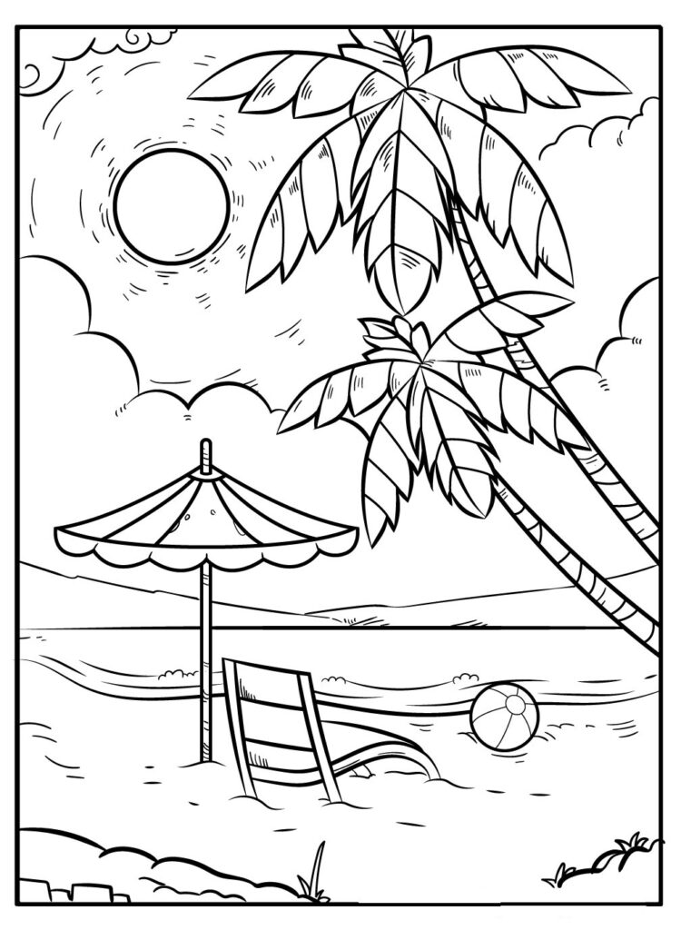 Beach coloring pages