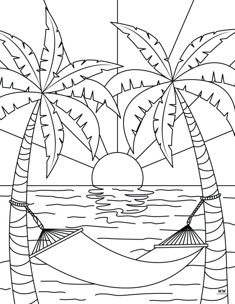 Beach coloring pages for kids