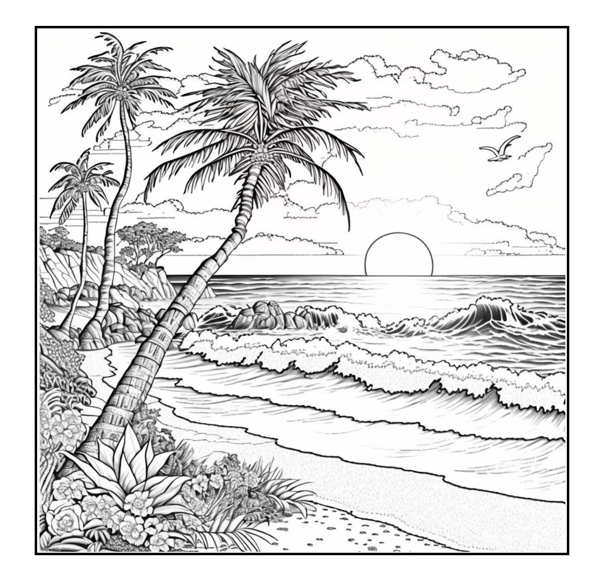 Cute beach coloring pages