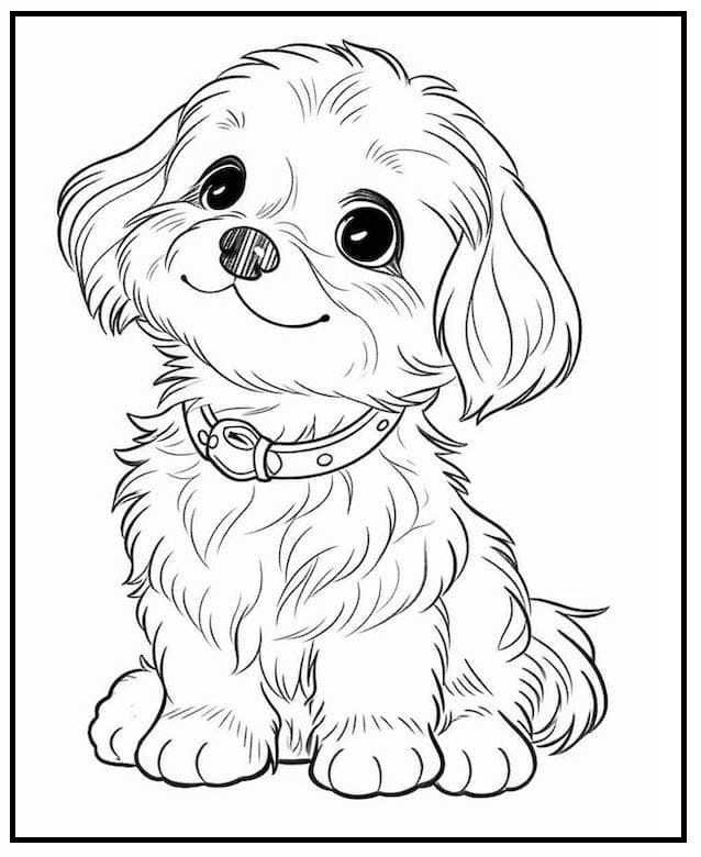 Easy Dog coloring pages