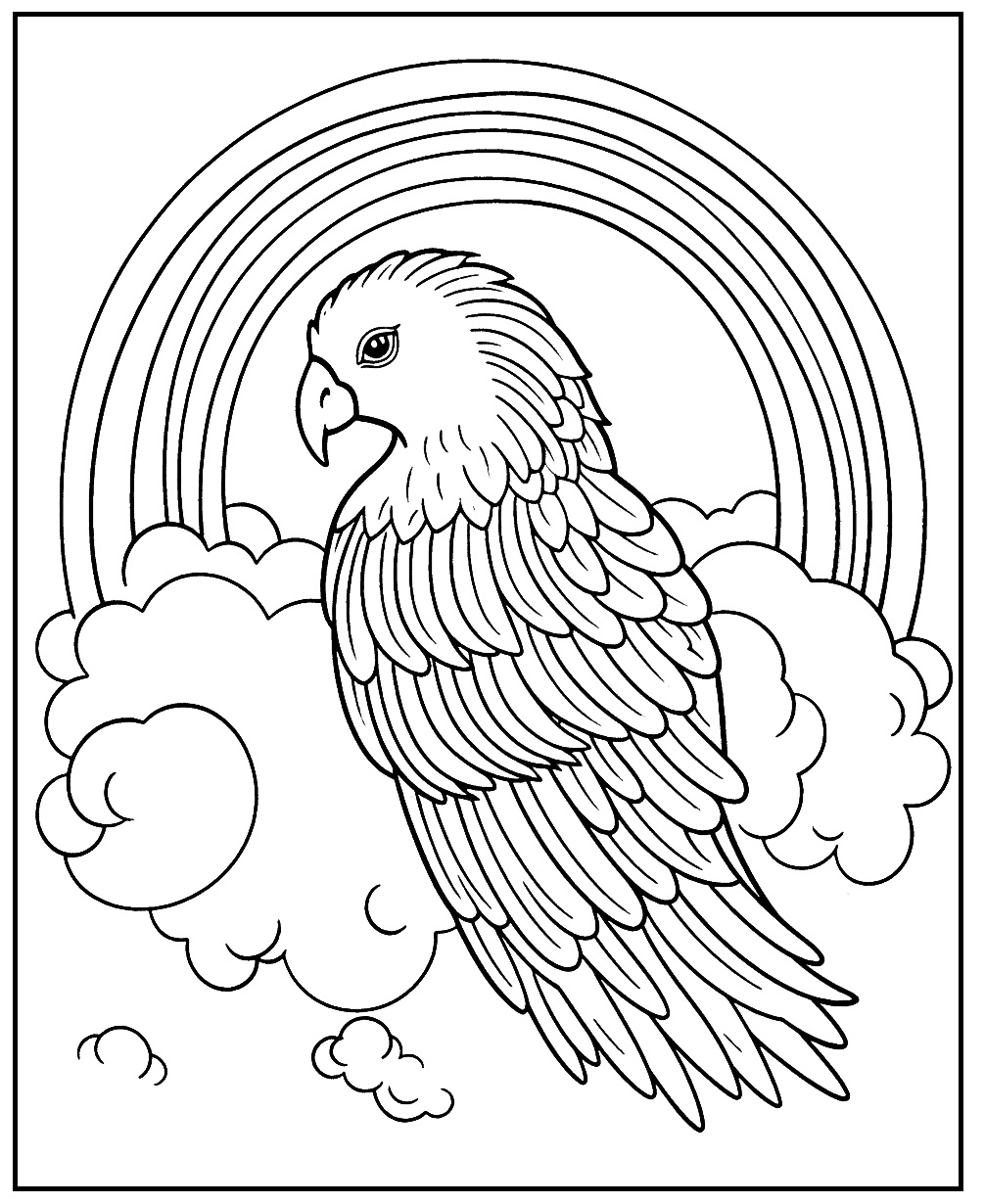 Easy rainbow coloring pages