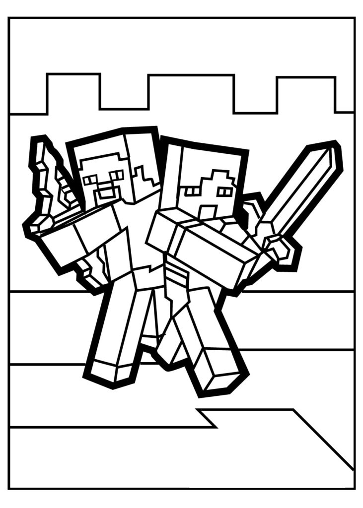 Free Minecraft coloring pages