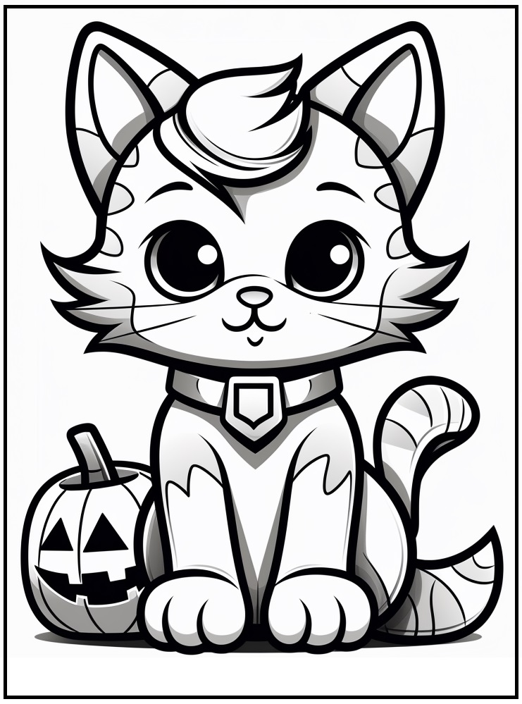 Halloween cat coloring pages