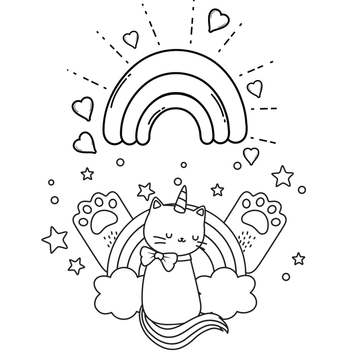 Hello kitty rainbow coloring pages