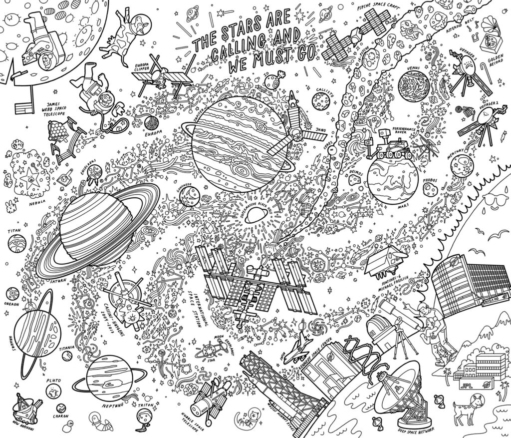 Outer space coloring pages