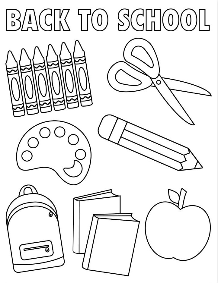 Preschool back to school coloring pages