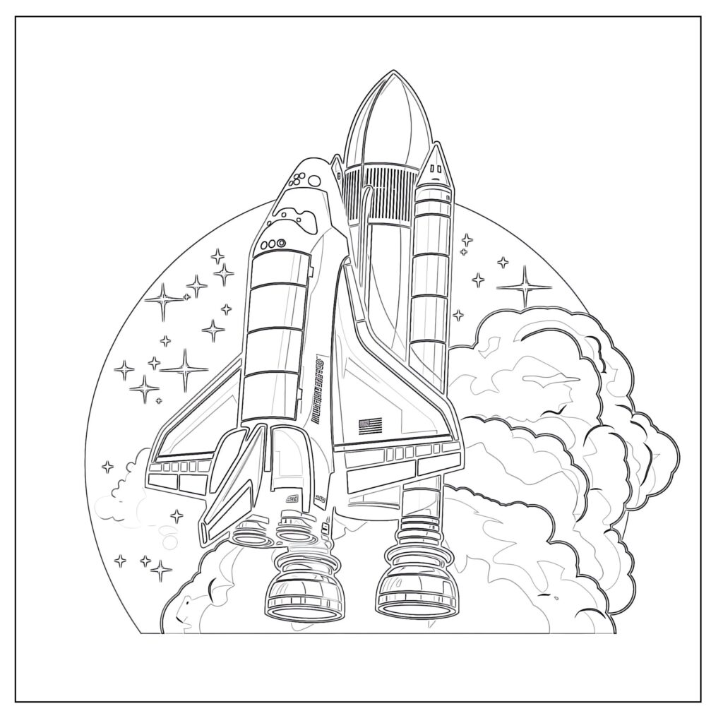 Preschool space coloring pages