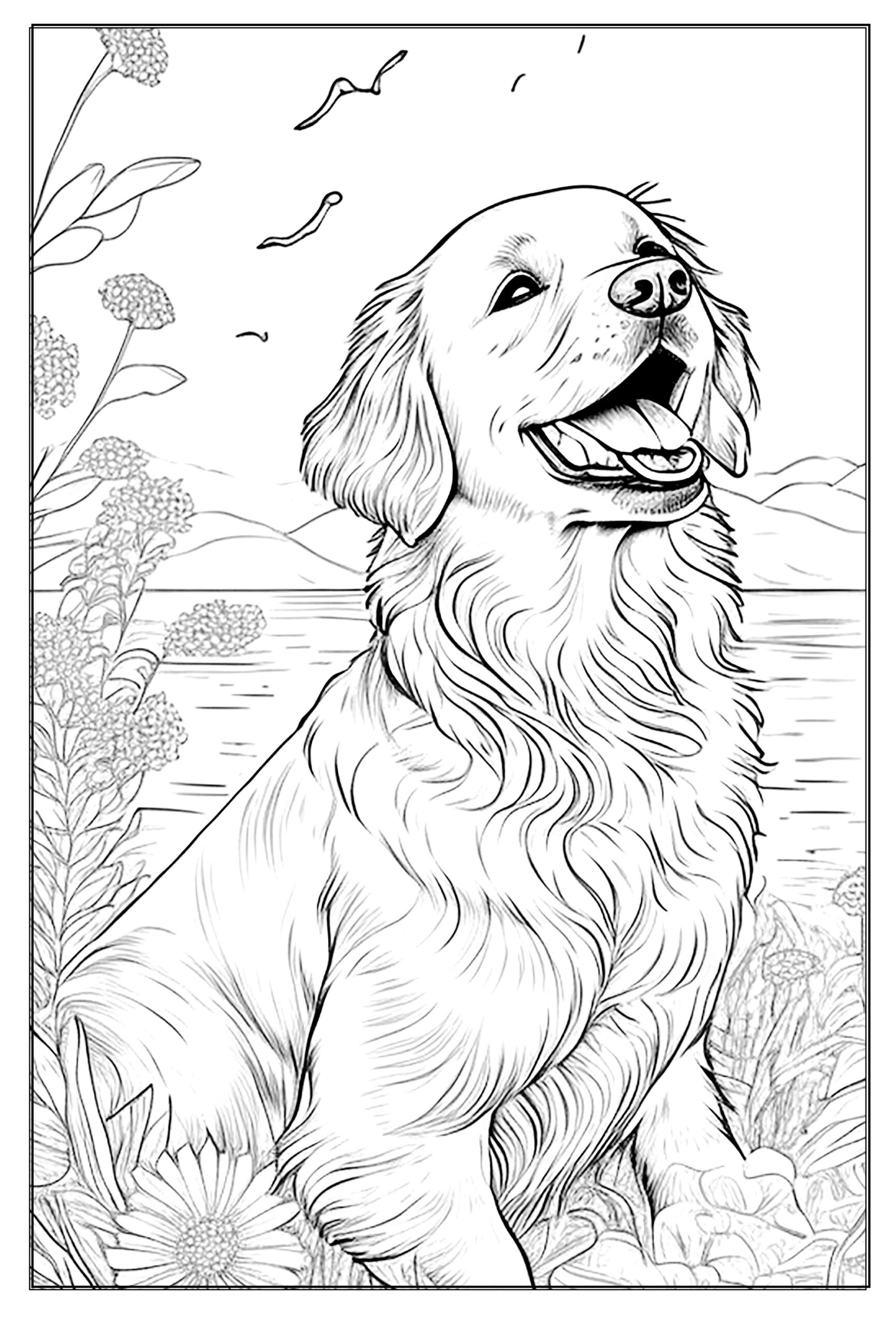 Printable Cute Dog coloring Sheet