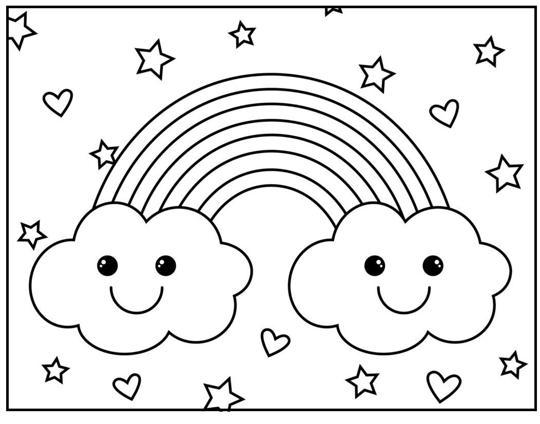 Printable rainbow coloring pages