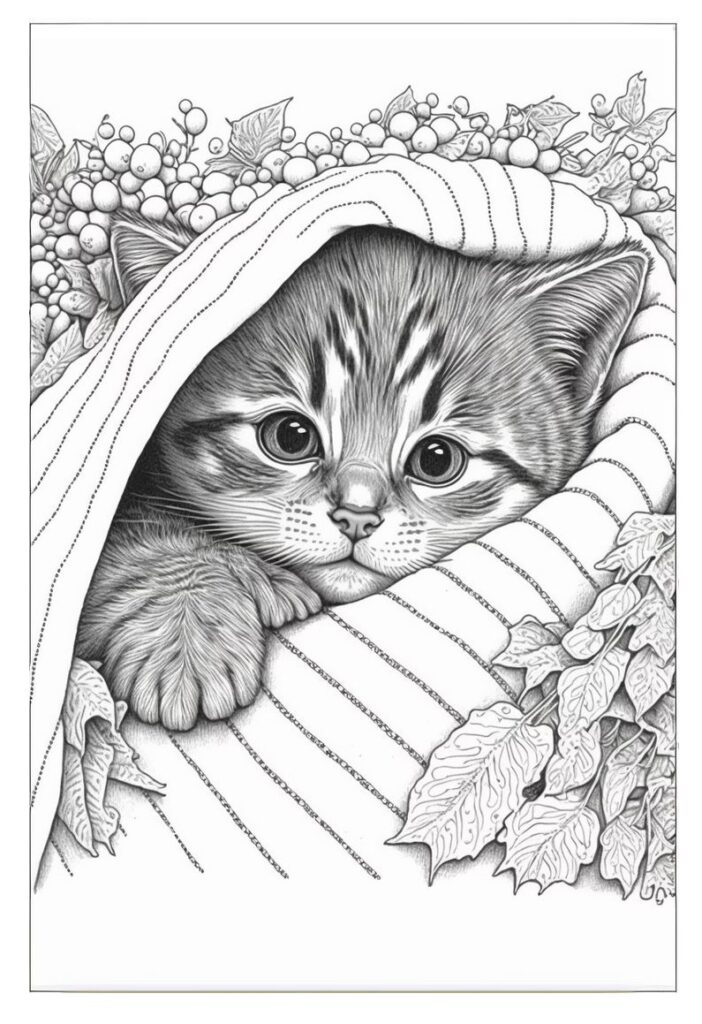 Realistic Cat Coloring Pages