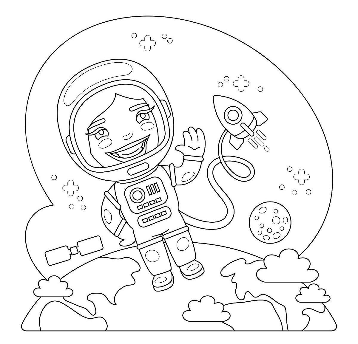 Space coloring pages for kids