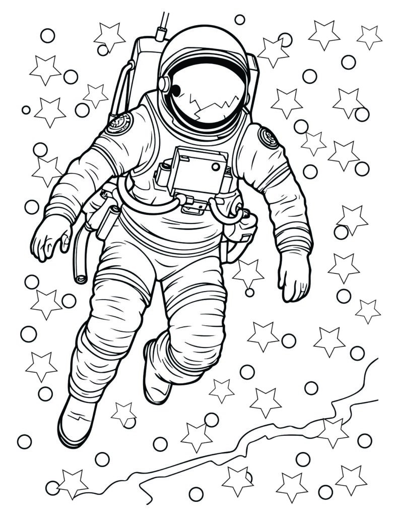 Trippy space coloring pages for adults