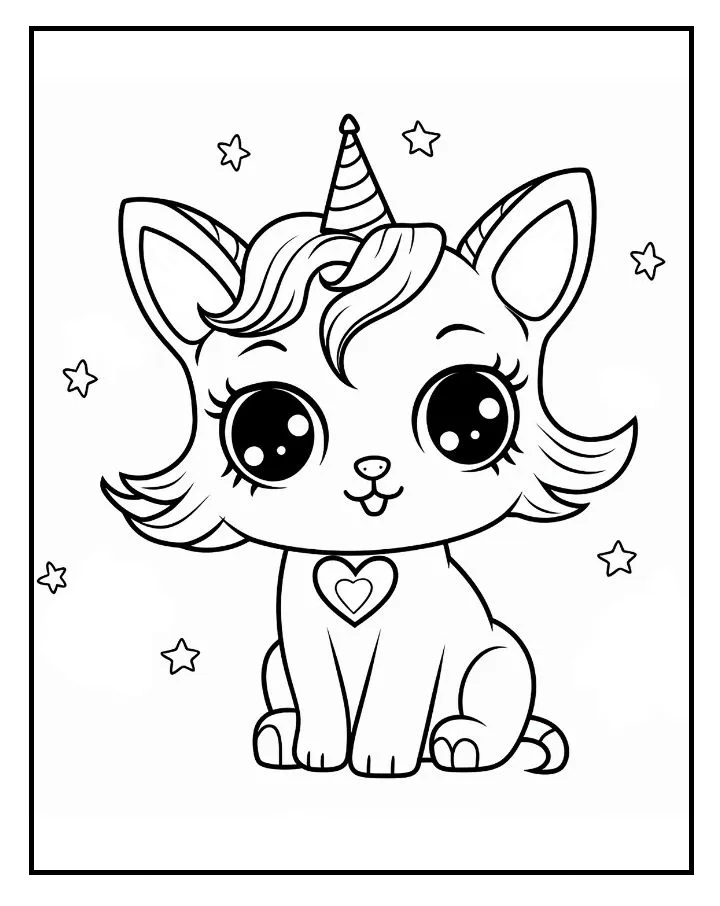 Unicorn Cat Coloring Pages